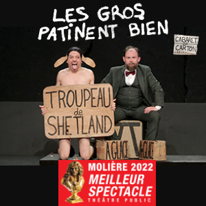 Une place pour 2 personnes en1ère catégorie pour le spectacle « LES GROS PATINENT BIEN, cabaret de carton » au Théâtre Tristan Bernard, Paris