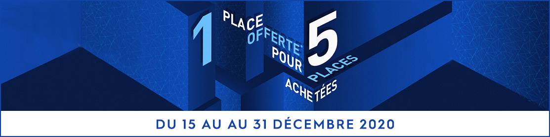 5 places achetées = 1 place offerte* 