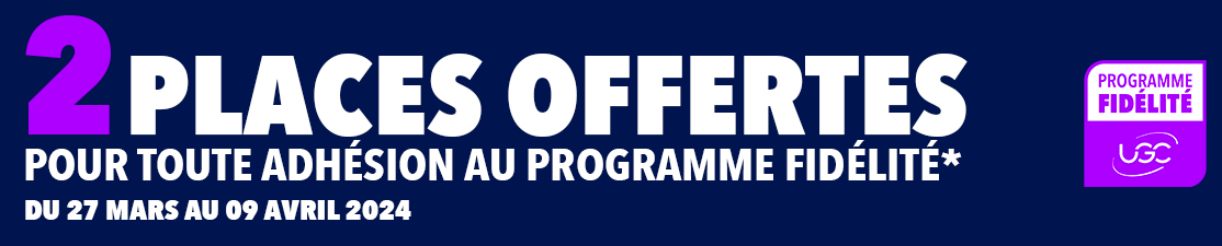 Deux places offertes en rejoignant le Programme fidélité UGC !